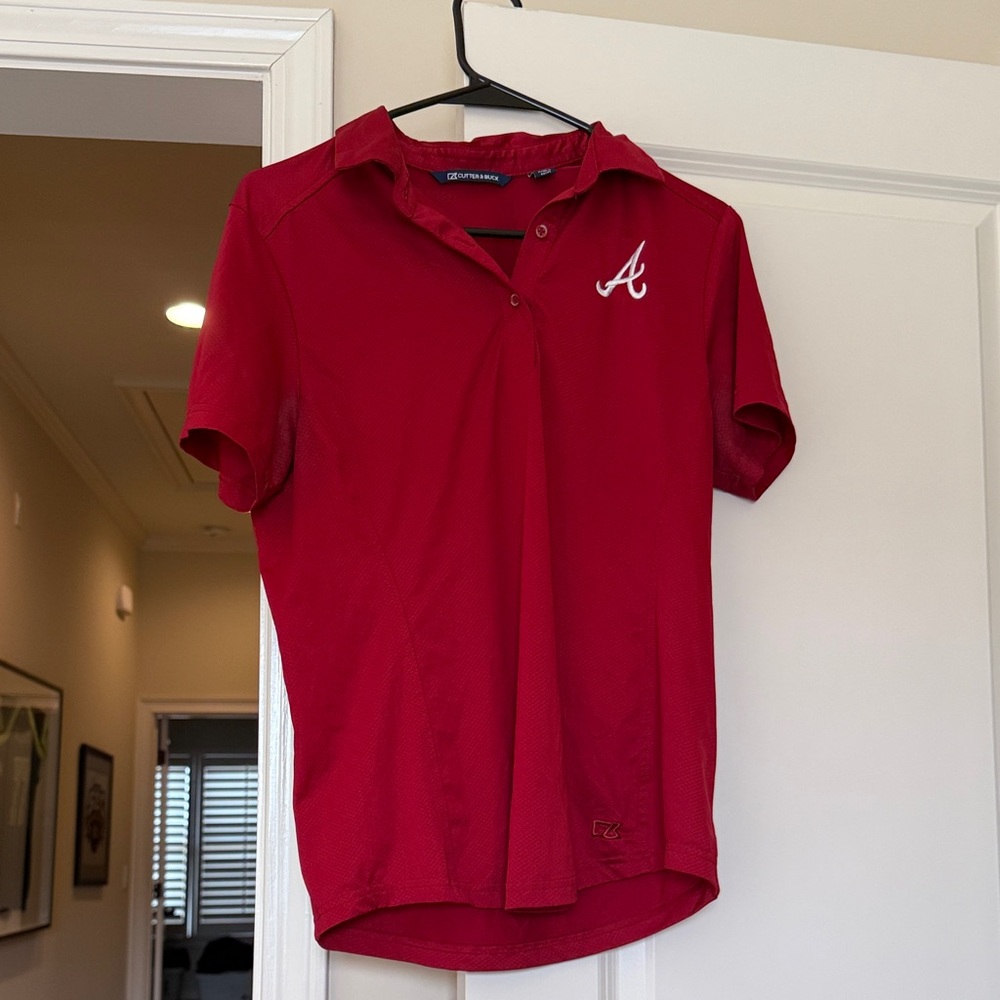 Atlanta Braves Cutter & Buck Red Button Down Shirt